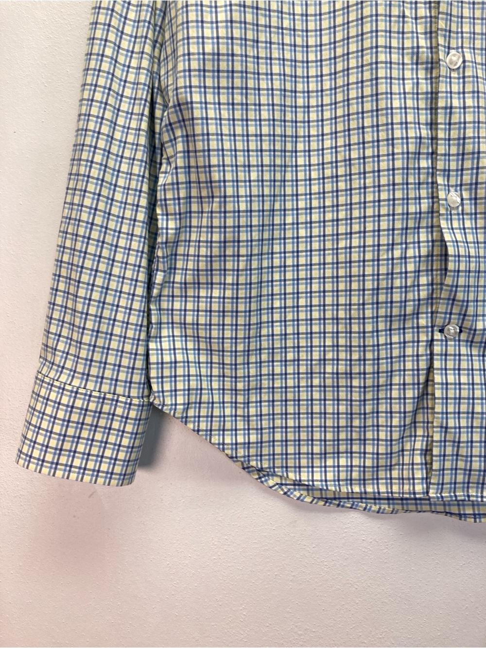 Bonobos Shirt Mens M Blue Yellow Check Button Up Performance Preppy Slim Fit - Picture 4 of 16